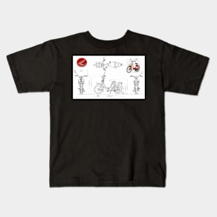 1966-68 Little Honda P50 Blueprint Kids T-Shirt